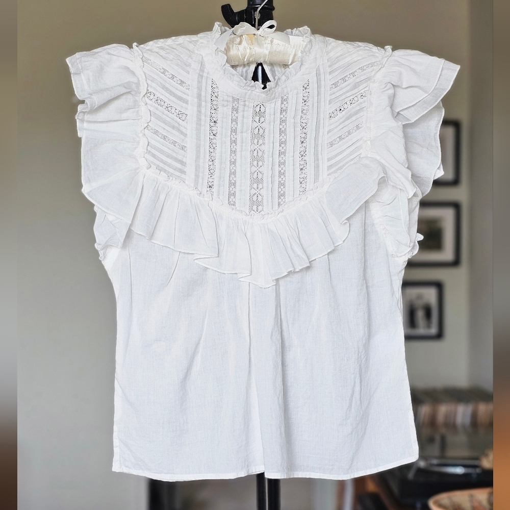 Veronica Beard Tamsyn Ruffled Top